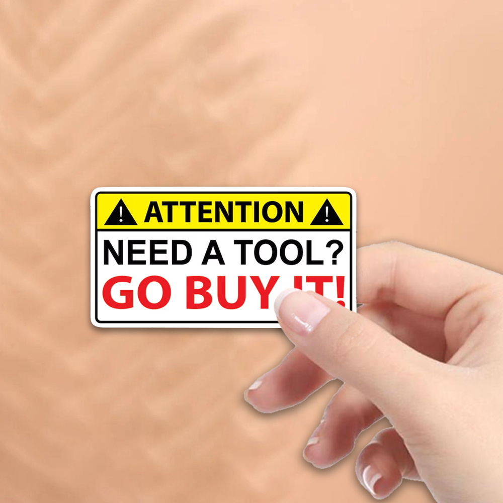 Zabawna Naklejka Ostrzegawcza  – Workshop Tools Needed recenzja i cena