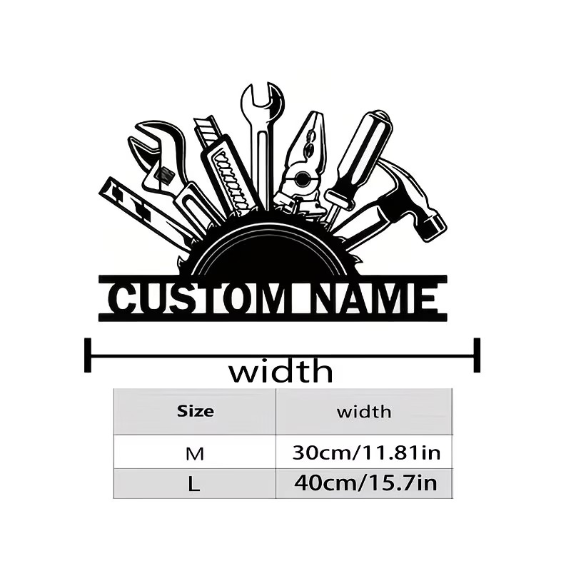 Metalowa dekoracja ścienna z m – Workshop Tools With Name recenzja i cena